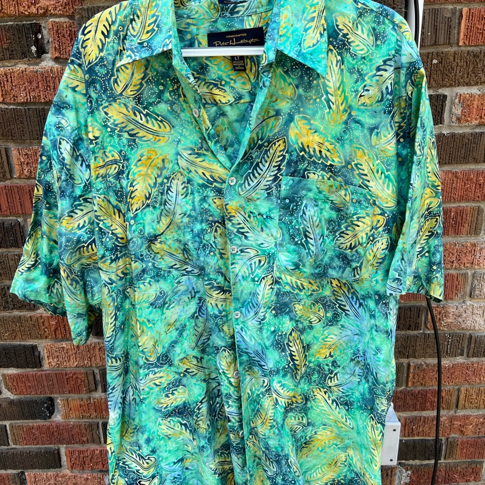 Green and Yellow Casual Button Down Shirt